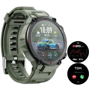 1.3 Inch Military Grade IP67 Waterproof Smart Watches Heart Rate Monitoring Sports Smart Watch Green