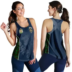 Beveridge Tartan Women's Racerback Tanks with Family Crest and Scottish Thistle Vibes Sport Style