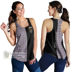 Boswell Tartan Women's Racerback Tanks with Family Crest and Half Of Me Style