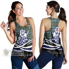 Brisbane Tartan Women's Racerback Tanks with Alba Gu Brath Regal Lion Emblem