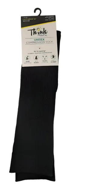 Compression Sock-Black-Men 9-12--Women -Size 6-10-16518