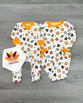 Gobble, Gobble Cookies Printed Zipper Footie