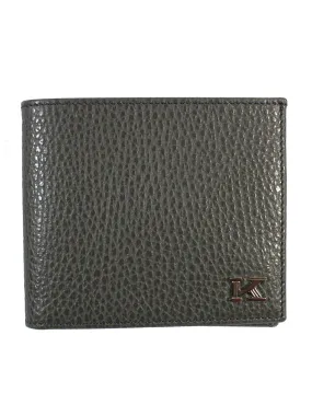 Kiton Wallet - Gray Grain Leather Men Wallet SALE