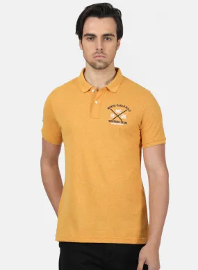 Men Mustard Plain T-Shirts