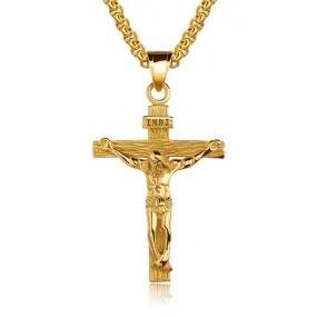 Men's Christian Necklace <br> INRI (Golden)