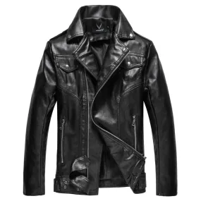 Men's Punk Stand Collar Lapel Front Zip Jackets