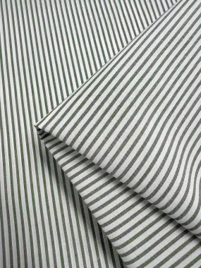 Shirting - Fine Stripe Green - 147cm