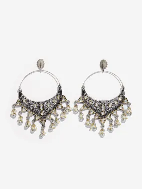 Westside Accessories Silver Oxidized Chand Bali Earrings