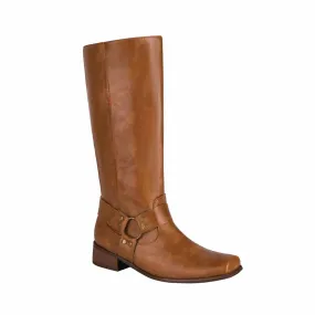 Women Knee High Comfortable Pull On Side Zipper Buckle Riding Boots